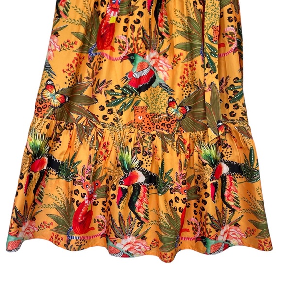 Rachel Zoe Statement Boho Tropical Print Tiered Maxi Skirt Elastic Waist MED - Picture 5 of 10